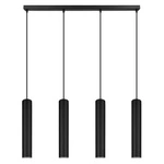 Lampa Sufitowa Wisząca Żyrandol Plafon Tuba Tuby metalowa Czarna LED GU10 LX-1350 Czarna 4x GU10 LEDLUX