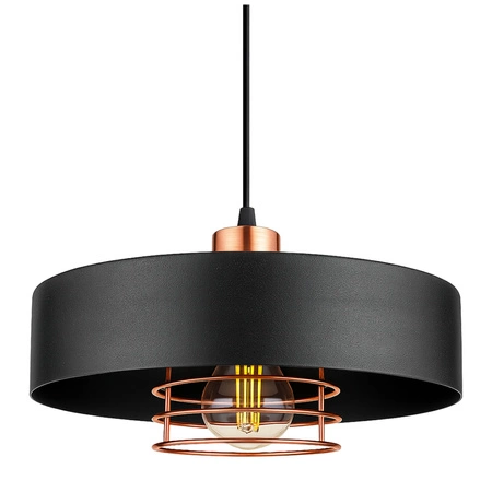 Lampa Wisząca LX- 1105 Czarna + Miedź 2x E27 LEDLUX