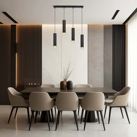 Lampa Wisząca LX-1415 Czarna + Złoto 4x GU10 LEDLUX