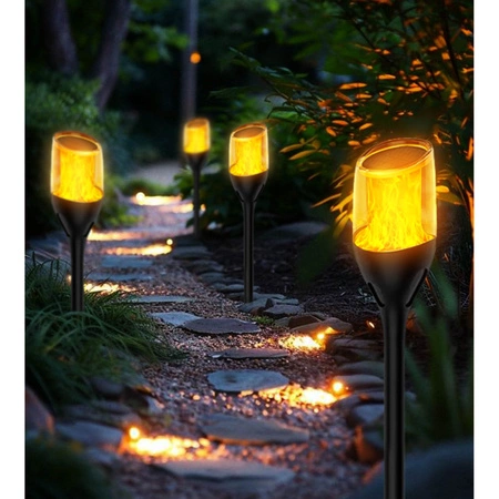 6x Lampa solarna LED LATARNIA POCHODNIA WBIJANA płomień Słupek Premium LSOL-026 LEDLUX