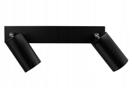 Zestaw Oprawa Sufitowa Natynkowa Reflektor Listwa LX- 8360- 2 Czarna 2x Żarówka GU10 1,5W biała ciepła LEDLUX