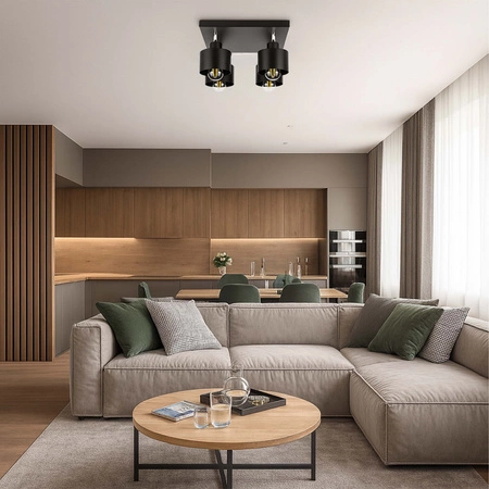 Lampa Sufitowa LX- 1041 Czarna 4x E27 LEDLUX
