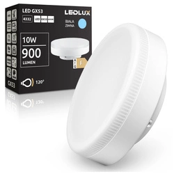 Żarówka LED GX53 10W 900 lm Energooszczędna Mocna biała zimna 6000K LEDLUX