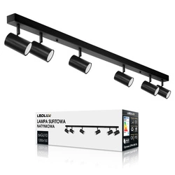 LAMPA SUFITOWA 6xGU10 czarna regulowana SPOT oprawa halogenowa natynkowa OPN-006 6x GU10 BLACK