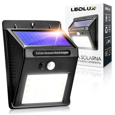 Lampa Solarna LED Naświetlacz czujnik zmierzchu ruchu latarnia reflektor LSOL-010 LEDLUX