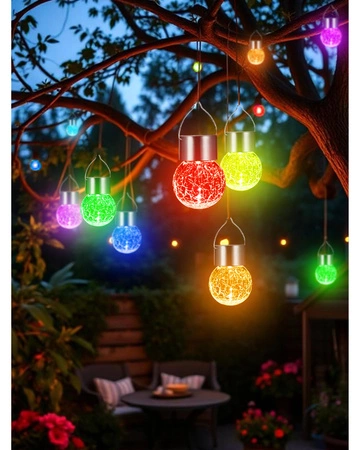 4x Lampka lampa SOLARNA Ogrodowa LED LATARENKA Szklana Kula RGB różne kolory LSOL-065 LEDLUX