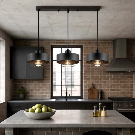 Lampa Wisząca LX- 1186 Czarna 3x E27 LEDLUX