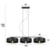 Lampa Wisząca LX- 1091 Czarna 3x E27 LEDLUX