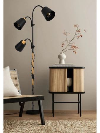 Lampa Podłogowa stojąca 3xE27 nowoczesna Czarna Regulowana do salonu Loft LPD-006 BLACK E27 LEDLUX