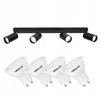 Zestaw Oprawa Sufitowa Natynkowa Reflektor Listwa LX- 8360-4 Czarna + 4x Żarówka GU10 10W biała ciepła LEDLUX