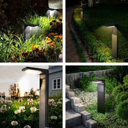 4x Lampa Solarna LED SŁUPEK OGRODOWY WBIJANY Czarny LSOL-033 LEDLUX