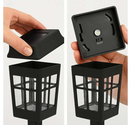 Lampa Solarna Ogrodowa LED Słupek Wbijana Czujnik Zmierzchu Do Ogrodu 6000K LSOL-057 LEDLUX