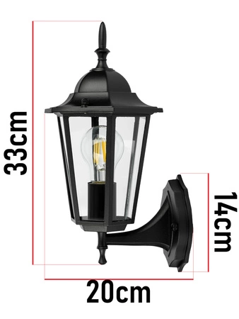 Lampa elewacyjna LED zewnętrzna kinkiet ogrodowy LATARNIA Nowoczesna E27 LEL-0005 LEDLUX