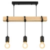 Lampa Wiszaca LX- 1320 Czarna + Drewno 3x E27 LEDLUX