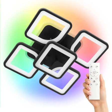 Lampa Sufitowa LED Wisząca nowoczesna żyrandol plafon 81W CCT RGB Remote pilot LX961