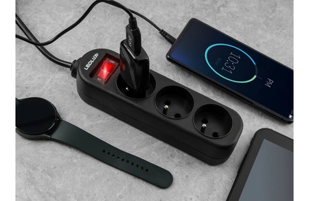 PRZEDŁUŻACZ listwa zasilająca 10m 3 gniazda LEDLUX