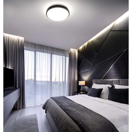 Zestaw Plafon Lampa Sufitowa LX- 924 Biały-Czarny + 2x Żarówka LED E27 A60 10W = 100W 1000lm 4000K LEDLUX