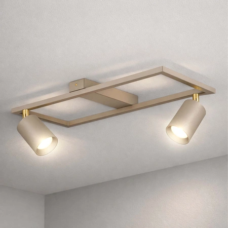Lampa Sufitowa Plafon Ramka Kaszmir Ecru Beżowa 2x Gu10 do Pokoju Sypialni OPN-007 2x GU10 BEIGE