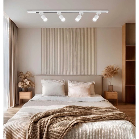 Zestaw Szyna Oświetleniowa Listwa 1m Biała + 3x Reflektor Szynowy Spot Biały LEDLUX