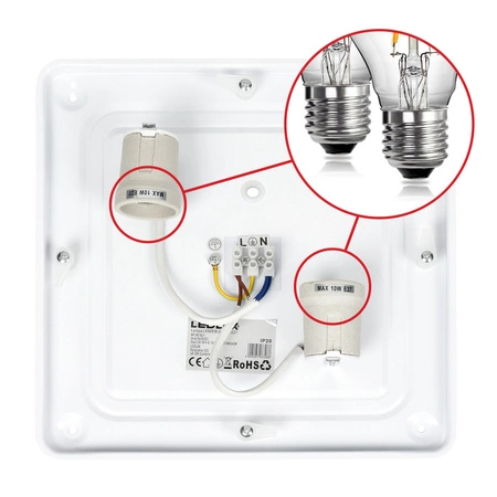 Plafon Lampa Sufitowa LX- 909 Czarny 2x E27 LEDLUX