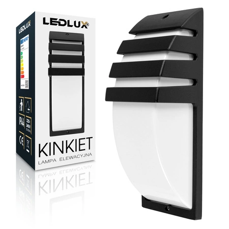 Lampa elewacyjna LED zewnętrzna kinkiet ogrodowy Premium LX-9121 CZARNA LEDLUX