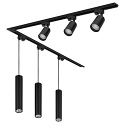 Zestaw Szynoprzewód Szyna 4m + 3x reflektor 3xlampa wisząca Gu10 LEDLUX