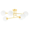 Lampa Sufitowa Wisząca Złota Biała Mleczne Szklane Kule Loft E27 NowoczesnaLX- 1405 Złota 6x E27 LEDLUX
