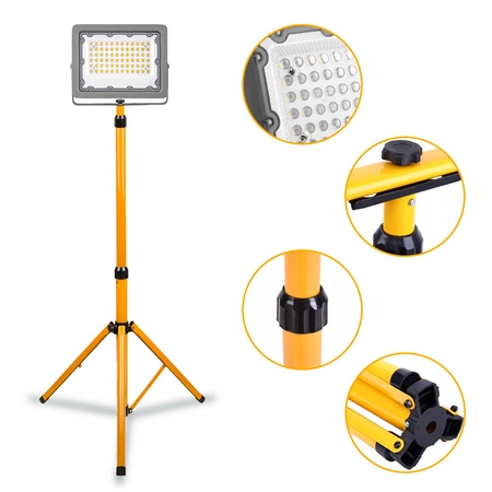 Halogen LED Statyw Budowlany Naświetlacz 100W / 10000lm Stojak biała neutralna LEDLUX