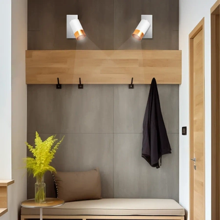 Kinkiet LED Lampa ścienna z włącznikiem biała 1x GU10 LEDLUX