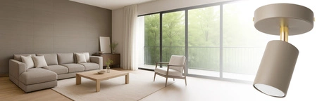 Lampa sufitowa KINKIET LED GU10 beżowa 2w1 Spot Kaszmir Premium LX1427