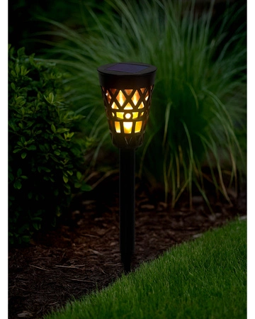 Lampa solarna ogrodowa pochodnia latarnia LED wbijana naziemna czarna LSOL-056 LEDLUX