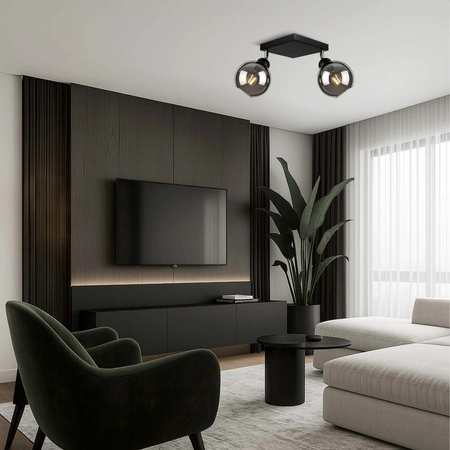 Lampa Sufitowa LX- 1197 Czarna 2x E27 LEDLUX