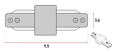 Łącznik Liniowy do Szyn Oświetleniowych LED Typ I Czarny LEDLUX