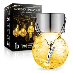 Lampka lampa SOLARNA Ogrodowa LED LATARENKA Szklana Kula biała ciepła LSOL-058 LEDLUX