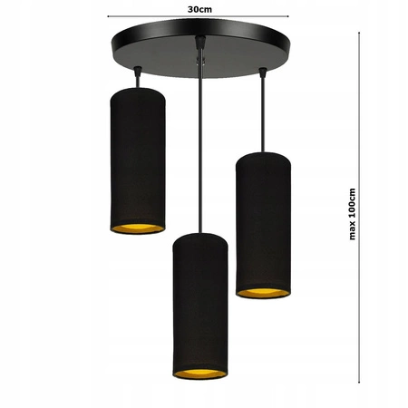 Lampa Wisząca LX- 1084 Czarna 3x E27 LEDLUX