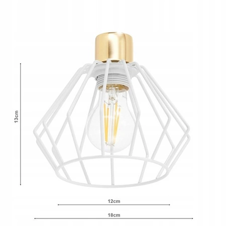 Kinkiet Lampa Ścienna LX- 1343 Biały+ Złoty 1x E27 LEDLUX