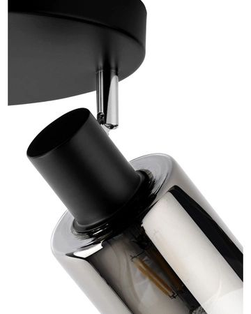 Lampa Sufitowa Wisząca Żyrandol Czarna Szklana Tuba 2x E27 LX-1090 LEDLUX