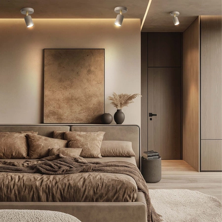 Lampa sufitowa KINKIET LED GU10 beżowa 2w1 Spot Kaszmir Premium LX1427