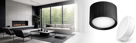 OPRAWA NATYNKOWA Sufitowa HALOGENOWA TUBA LED GX53 Walec SPOT Nowoczesna OPN-013 BLACK