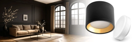 OPRAWA NATYNKOWA Sufitowa HALOGENOWA TUBA LED GX53 Walec SPOT Nowoczesna Czarna OPN-018