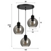 Lampa Wisząca LX- 1135 Czarna 3x E27 LEDLUX