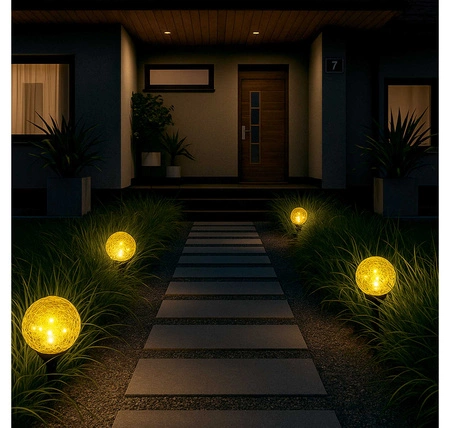 Lampa ogrodowa Kula solarna LED Szklana 10 cm Grube szkło wbijana naziemna LSOL-059 LEDLUX