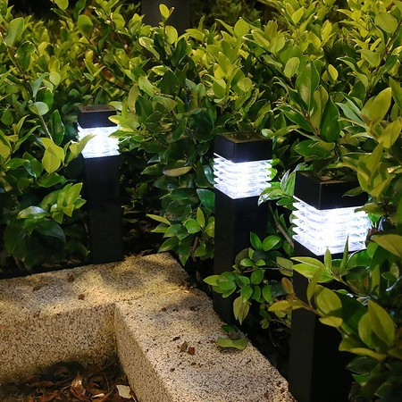 6x Lampa Solarna LED SŁUPEK OGRODOWY Czarny WBIJANY Ozdobny PREMIUM LSOL-003 LEDLUX