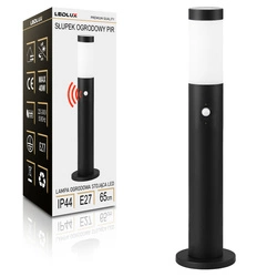 Lampa Ogrodowa Stojąca LED Słupek Zewnętrzny Oświetleniowy E27 LX-710 BLACK 65cm PIR