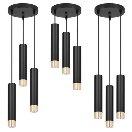 Lampa Wisząca LX-1414 Czarna + Złoto 3x GU10 LEDLUX