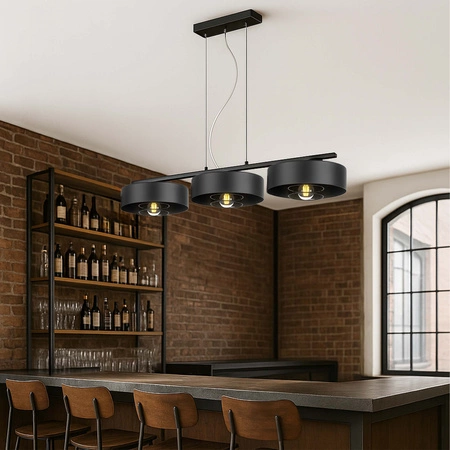 Lampa Wisząca LX- 1091 Czarna 3x E27 LEDLUX