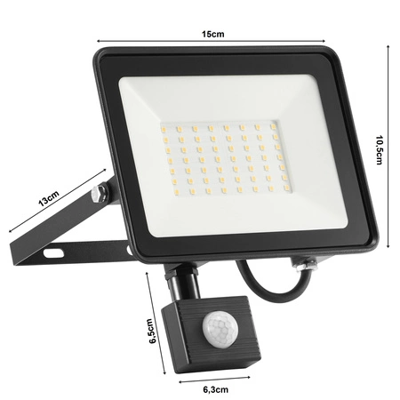 Naświetlacz Halogen LED z Czujnikiem 30W 2700lm 4000K biała neutralna LEDLUX