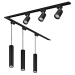 Zestaw Szynoprzewód Szyna 4m + 3x reflektor 3xlampa wisząca Gu10 LEDLUX