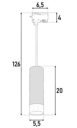 Lampa sufitowa Reflektor Szynowy LED GU10 Tuba Czarny Złoty Szynoprzewód LX- 8471 LEDLUX