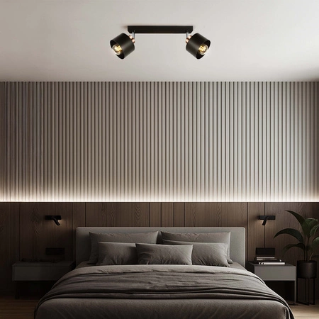 Lampa Sufitowa LX-1107 Czarna + Miedź 2x E27 LEDLUX